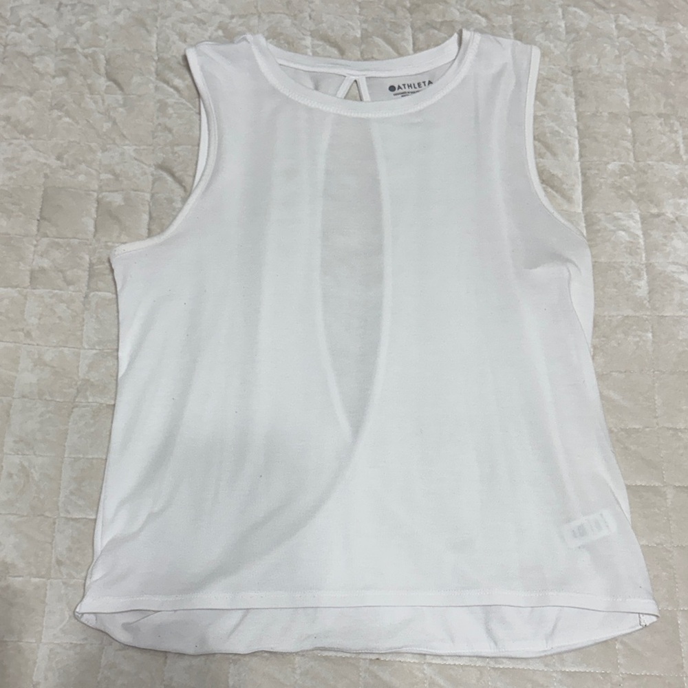 Athleta Open Back White Sleeveless Top XSP